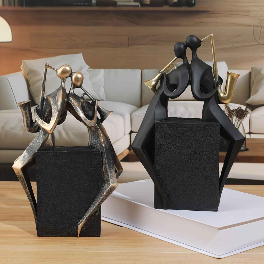 Abstract Art Double Playing Statue Decoration, Creative Resin Craft