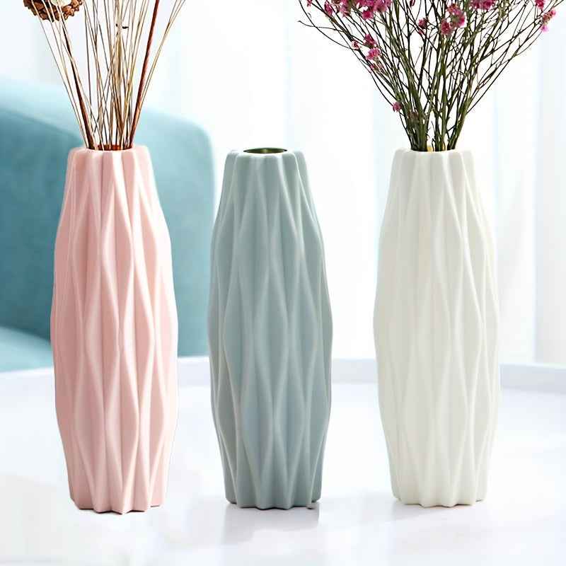 Multi piece set of Nordic plastic vases, imitating ceramic vases, suitable for home living room and dining table decoration, St. Patrick's Day Easter decoration, beauty room decoration, spring home decoration
