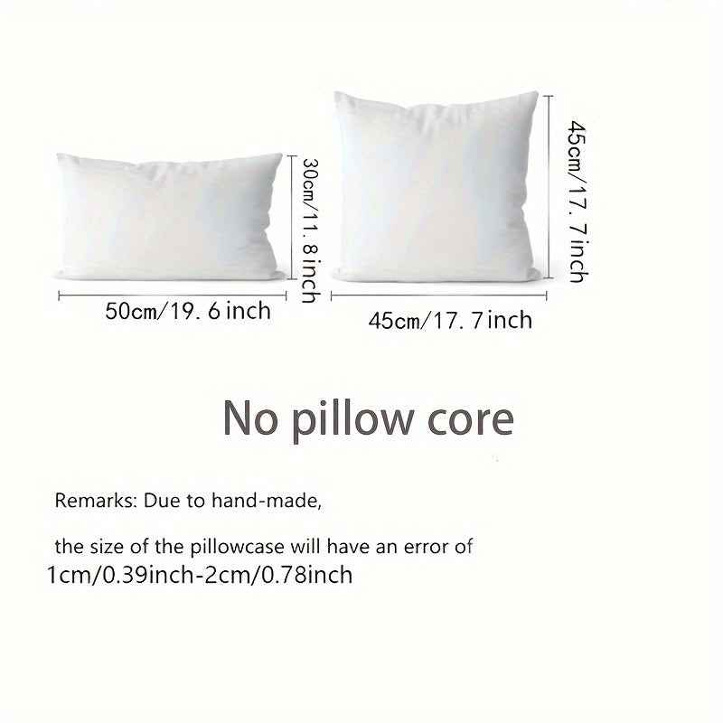 Handmade Textured Throw Pillows - Geometric Design, Soft Faux Fur, And Zipper Closure - Suitable for Sofa, Bed, Or Window Seat