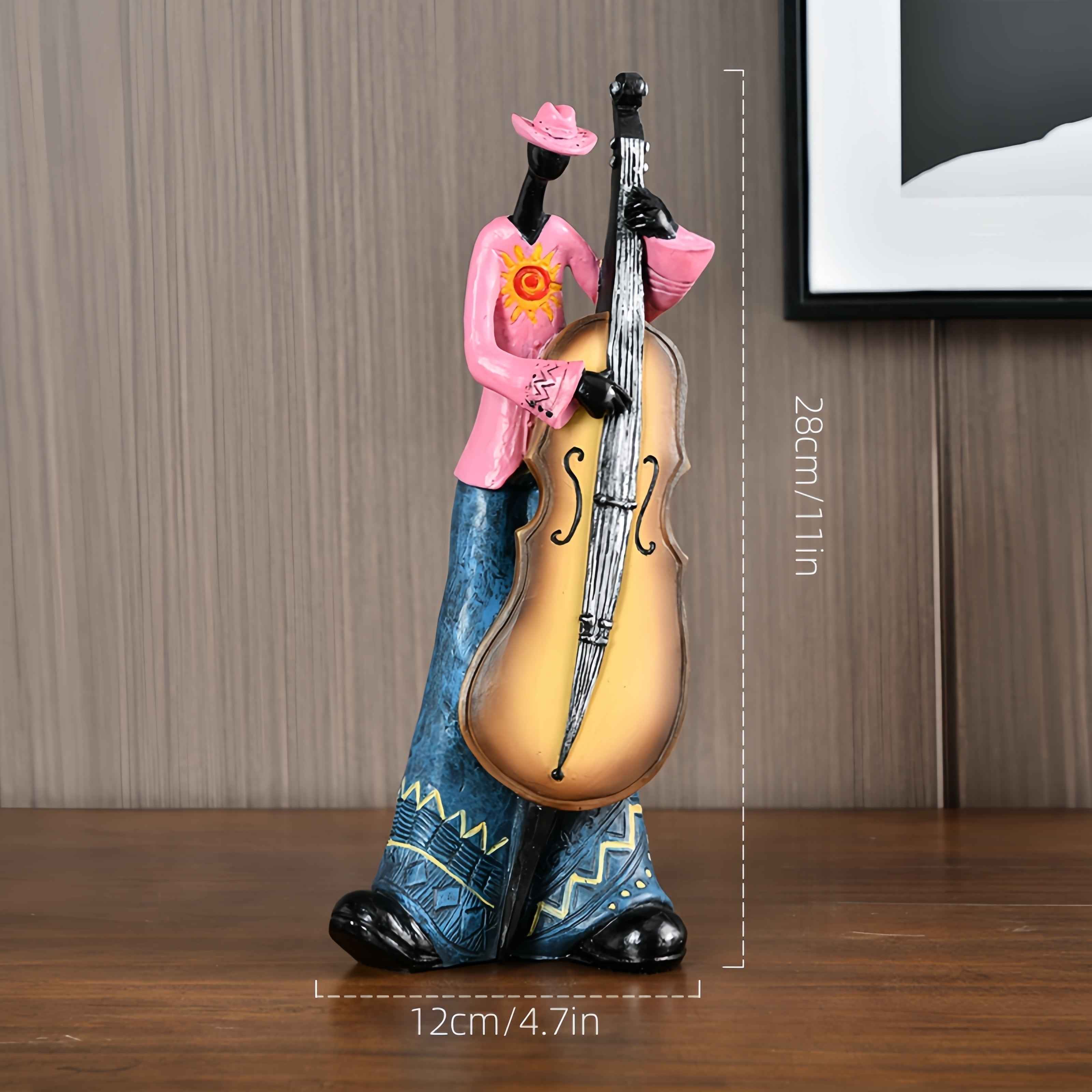 , Resin Jazz Band Figurines, Vintage Musician Statues, Artistic Decor for Living Room, Bookshelf, TV Stand, Wine Cabinet, Decoration, Bookshelf Display, Tv Stand Decor, Retro Design, Vintage Statues, Detailed Sculpture, Resin