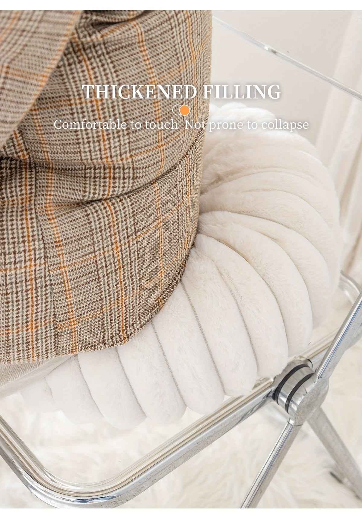 2pcs Plush & Cozy Round Throw Pillows with Filler - Washable, Modern Home Decor for Living Room, Sofa, Bedroom - Soft Polyester Cover