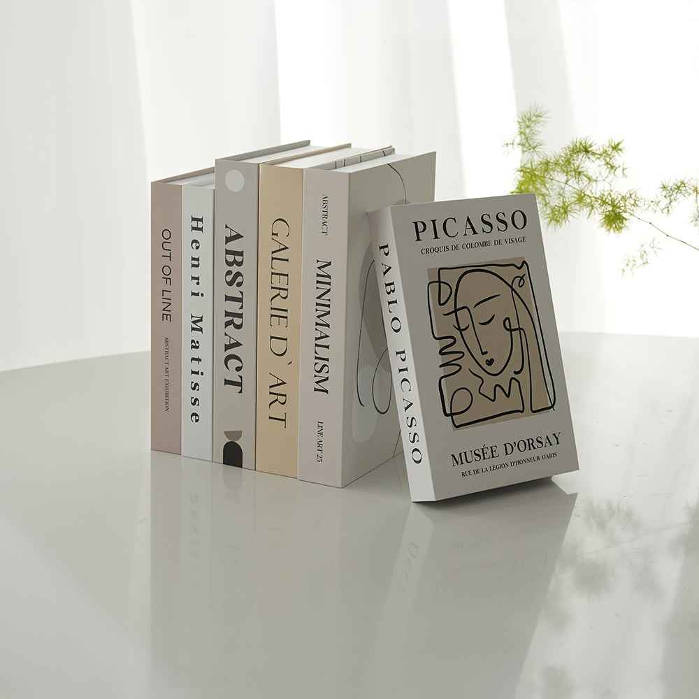 6-Pack Glam Style Faux Books Decor, Minimalist Paper Book Props for Coffee Table, Bedroom, Living Room, Office - Perfect for Christmas, Halloween, Easter, Hanukkah, Thanksgiving Decorations