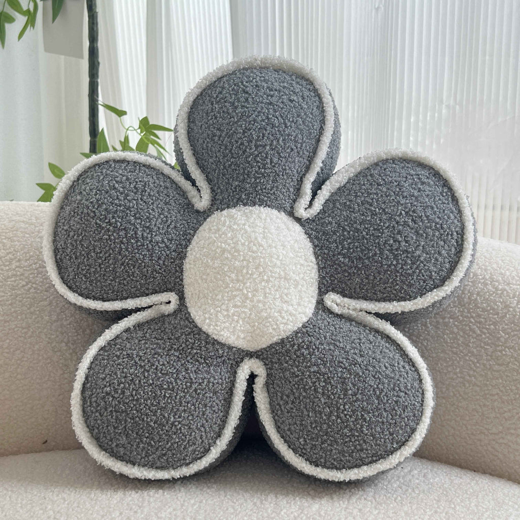 Chic Geometric Flower Throw Pillow - Soft, Washable Polyester Cushion for Bed & Sofa Decor