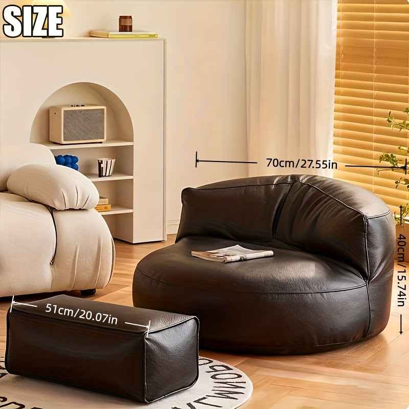 2025 Unique Bean Bag Cover Pouf with Ottoman Beanbag Chair Lazy Armchair Couch, Soft and Comfortable, Bean Bag Chairs for Adults, Easy to Clean for Floor Seating, Lounge Relaxing, Video Games, Movie Night