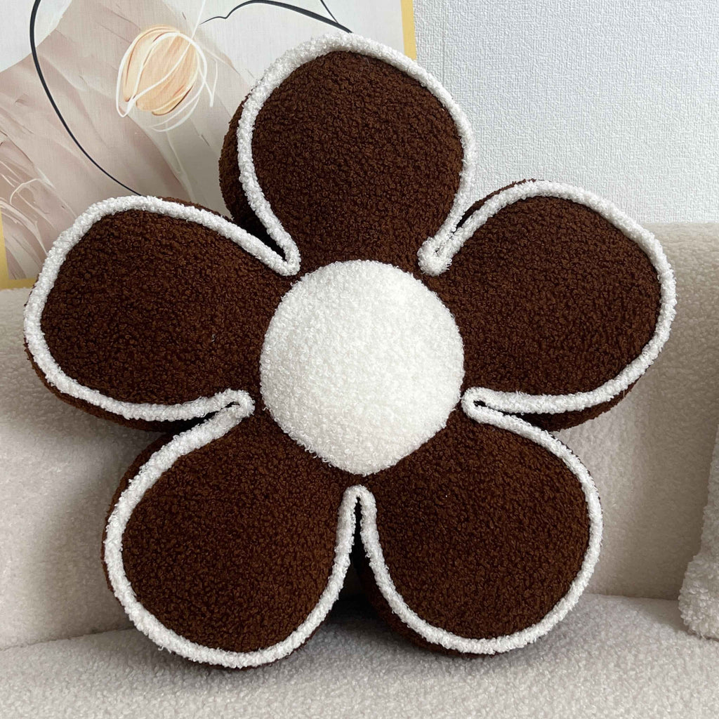 Chic Geometric Flower Throw Pillow - Soft, Washable Polyester Cushion for Bed & Sofa Decor