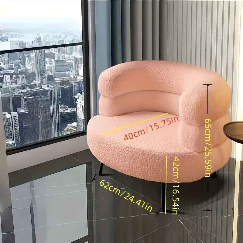 A Practical Leisure Chair Available in 4 Colors, 1pc Sofa Seat, Soft Bedside Makeup Stool for Modern Minimalist Living Room or Balcony