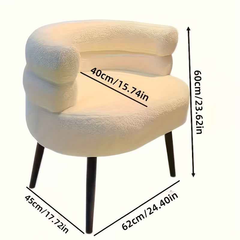 A Practical Leisure Chair Available in 4 Colors, 1pc Sofa Seat, Soft Bedside Makeup Stool for Modern Minimalist Living Room or Balcony