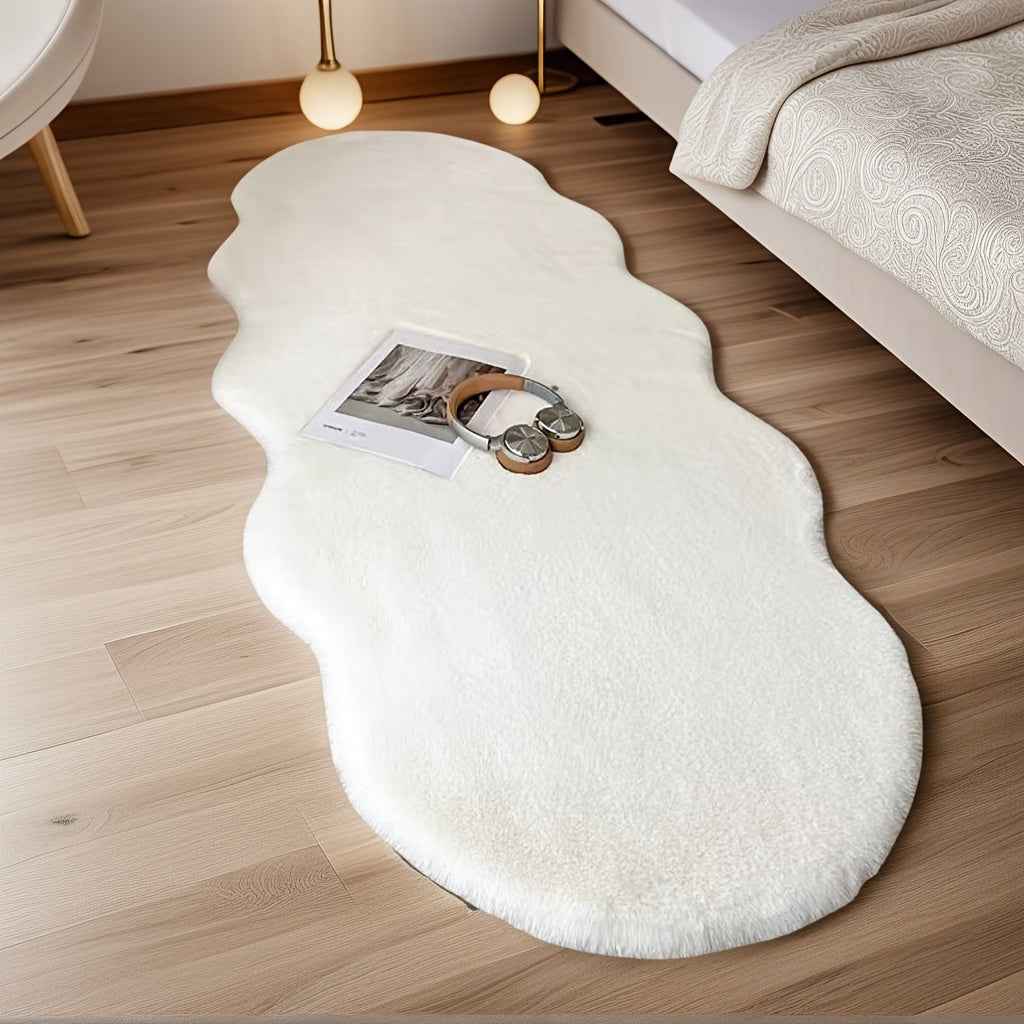 Soft Plush Area Mat - Machine Washable Non-Slip Floor Mat, Beige/ Modern Bedroom, Living Room, Office Decor - Easy-Clean Mat for Home & Commercial Spaces, Rugs for Living Room, Bedroom Rugs, Floor Mats And Rugs, Mat for Bedro