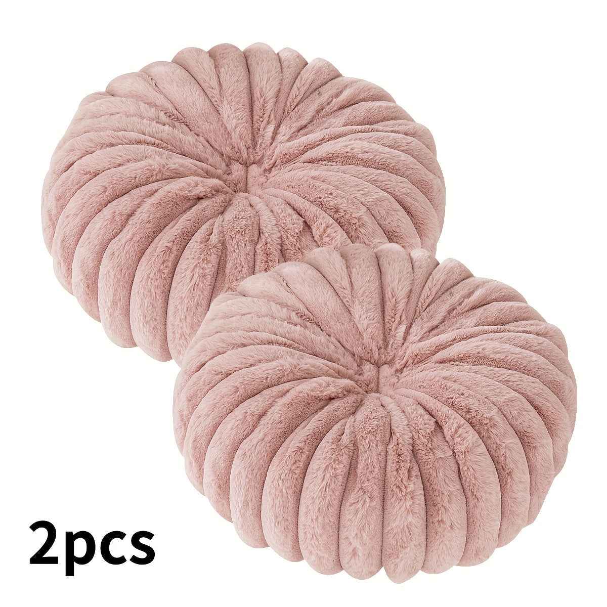 2pcs Plush & Cozy Round Throw Pillows with Filler - Washable, Modern Home Decor for Living Room, Sofa, Bedroom - Soft Polyester Cover