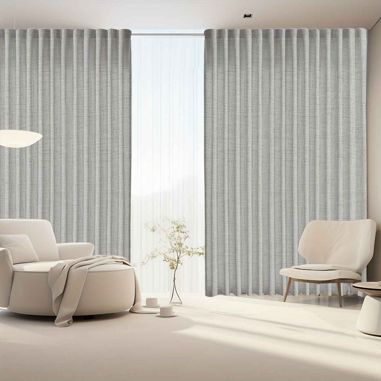 2pcs Japanese-style imitation linen curtains, simple European style curtains, American pastoral curtains for bedroom and living room, light-blocking curtains for tea room, study and kitchen, short linen curtains, multi-functi