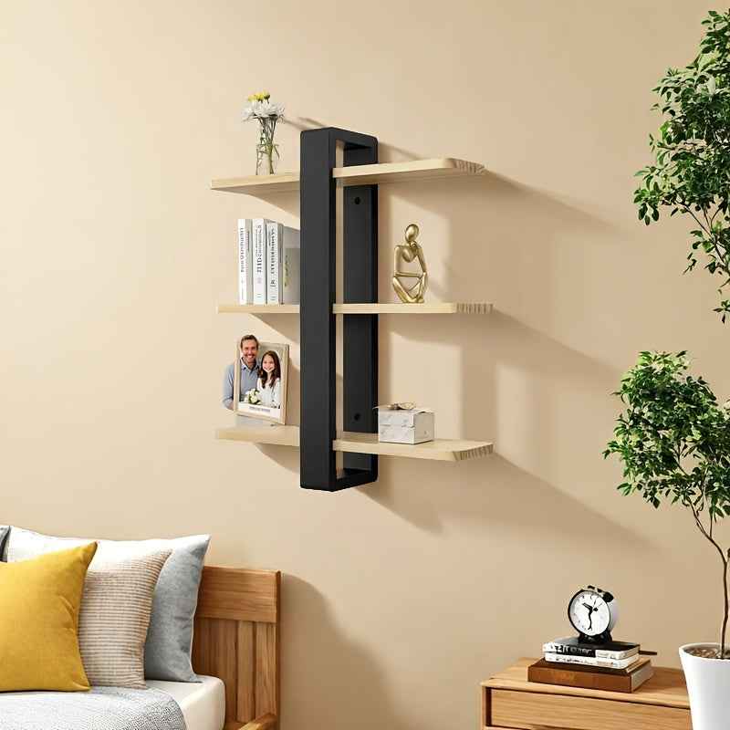 3 Tier Floating Shelves for Wall Mounted Shelving Unit  Pine Wood 3 Tier Large Shelf for Bedroom Living Room Office Bathroom Home Decoration Storage Plant Photo Display, Christmas Decorations for Home