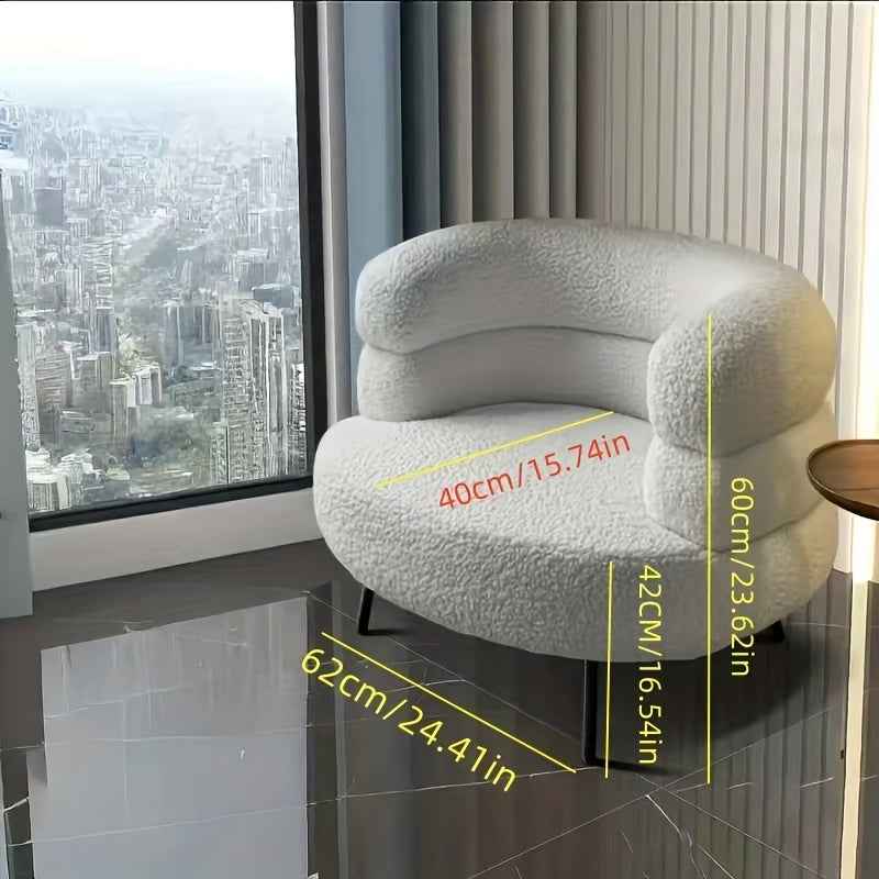 A Practical Leisure Chair Available in 4 Colors, 1pc Sofa Seat, Soft Bedside Makeup Stool for Modern Minimalist Living Room or Balcony