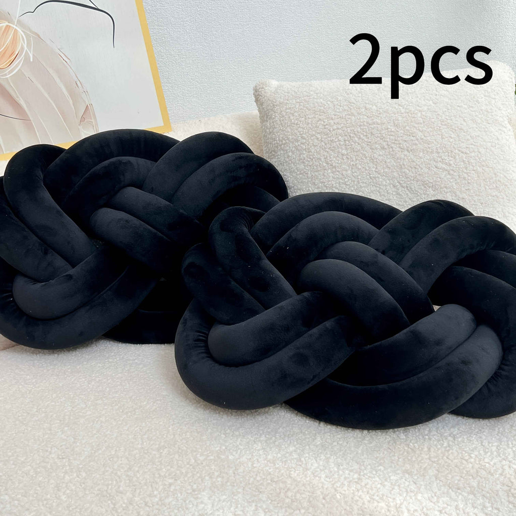 2 Pack YLBKIKR Plush Knot Throw Pillows - 40.01 cm Soft Short-Hair Floor Cushion & Bed Sofa Bed Decor, Modern Minimalist Knotted Ring Ball Design with Hand-Stitched Closure, All-Season Neutral Decorative Accent (Easy Hand Was