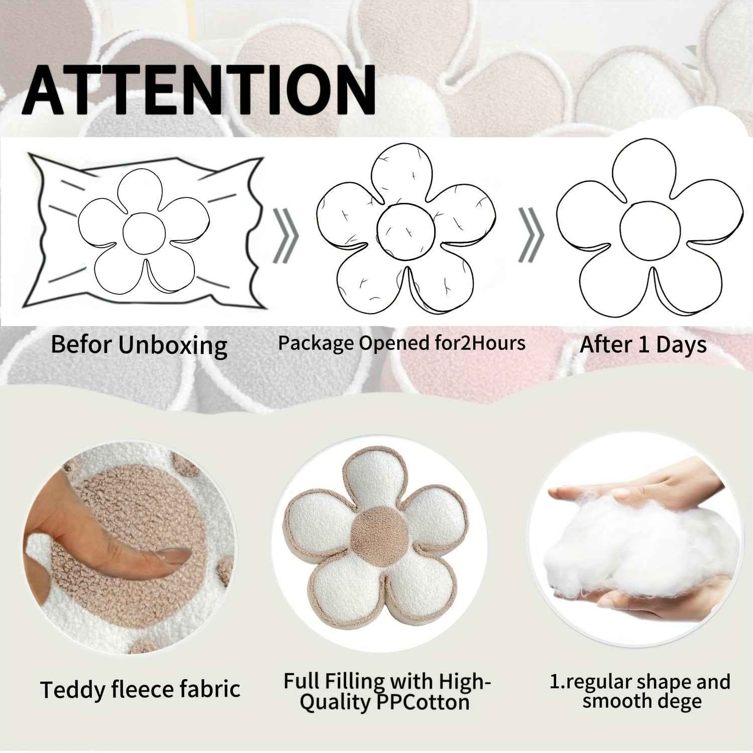 Chic Geometric Flower Throw Pillow - Soft, Washable Polyester Cushion for Bed & Sofa Decor