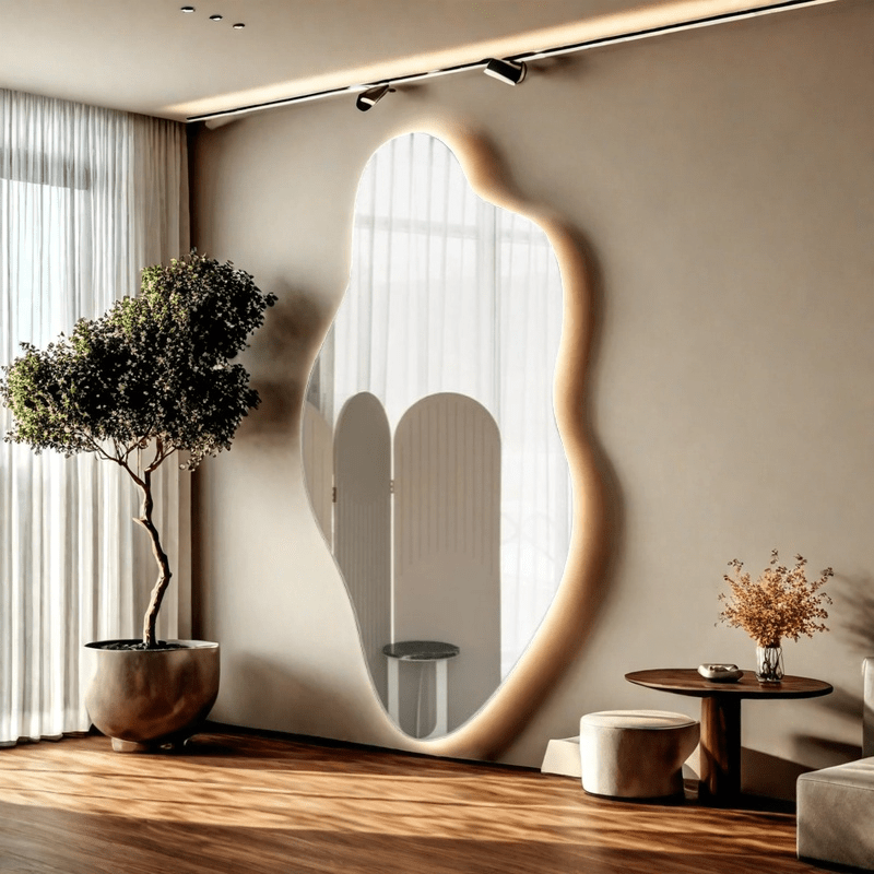 1pc Artistic Irregular Acrylic Mirror, Easy-to-Install No Drill Required Space-Saving Wall-Mounted Design for Bathroom, Entryway, Closet, Study Room, Bedroom Wardrobe Interior Door