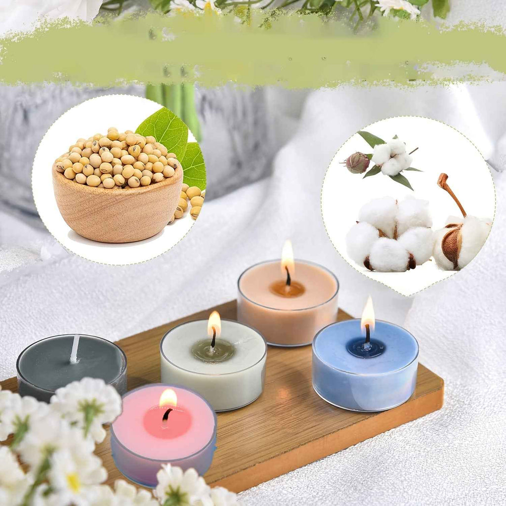 12-Pack Soy Wax Tea Light Candles, Lavender & Rose Scented, Glitter Embellished, Round Single-Wick, Resin Container, for Indoor Use - Perfect for Christmas, Thanksgiving, Valentine's, Birthdays & More