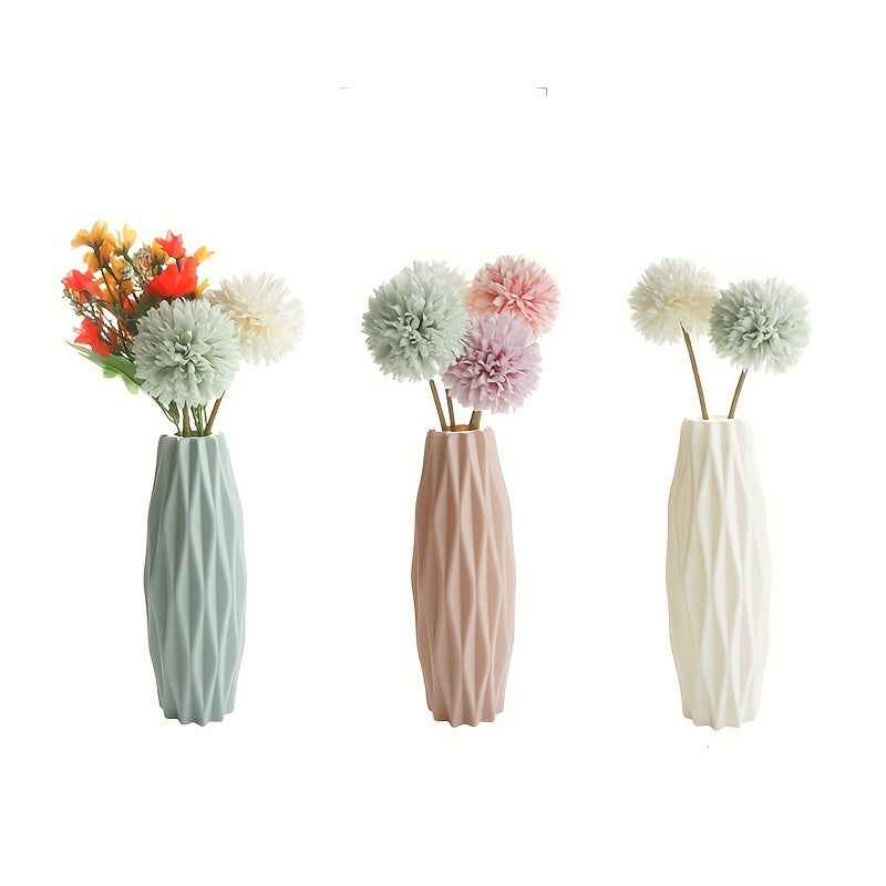 Multi piece set of Nordic plastic vases, imitating ceramic vases, suitable for home living room and dining table decoration, St. Patrick's Day Easter decoration, beauty room decoration, spring home decoration