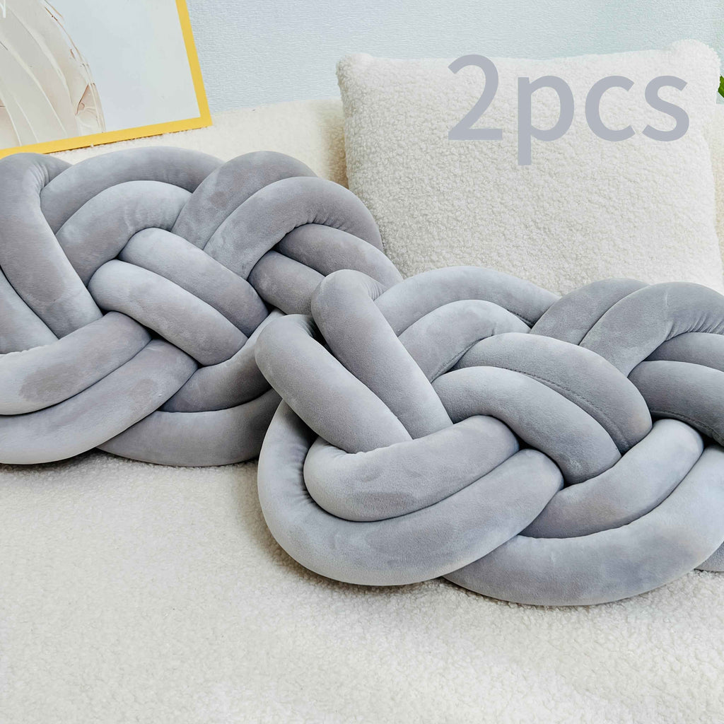 2 Pack YLBKIKR Plush Knot Throw Pillows - 40.01 cm Soft Short-Hair Floor Cushion & Bed Sofa Bed Decor, Modern Minimalist Knotted Ring Ball Design with Hand-Stitched Closure, All-Season Neutral Decorative Accent (Easy Hand Was