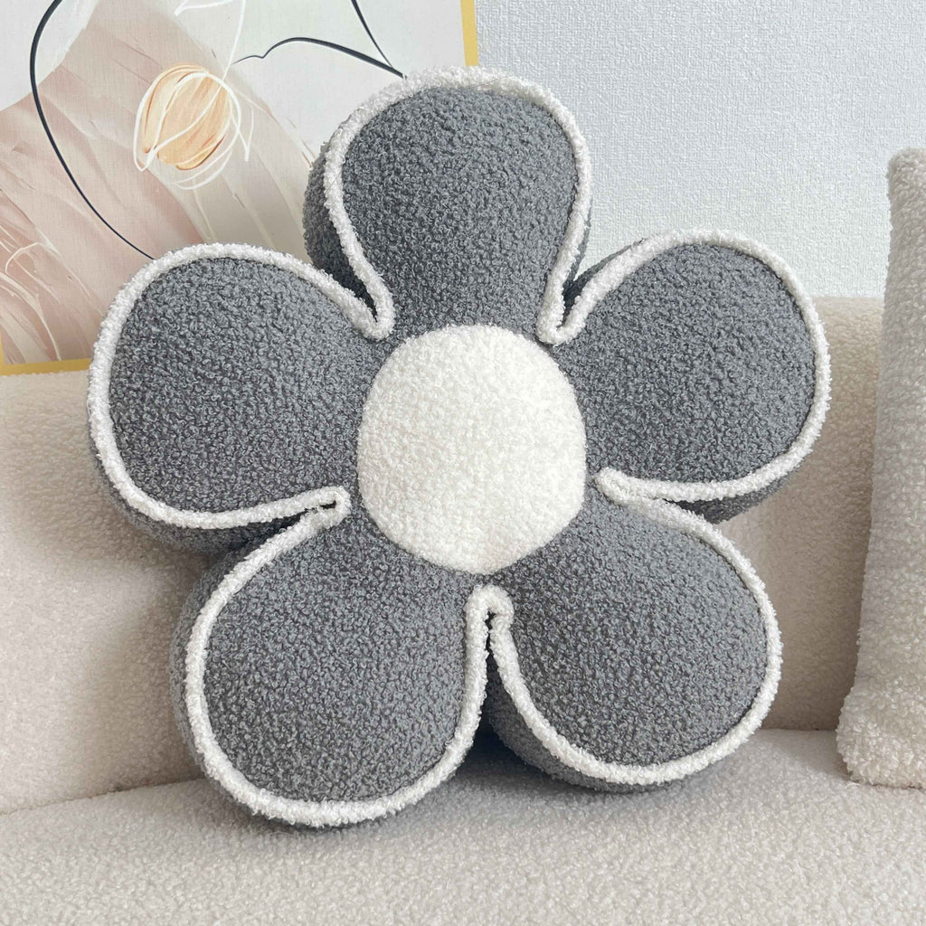 Chic Geometric Flower Throw Pillow - Soft, Washable Polyester Cushion for Bed & Sofa Decor