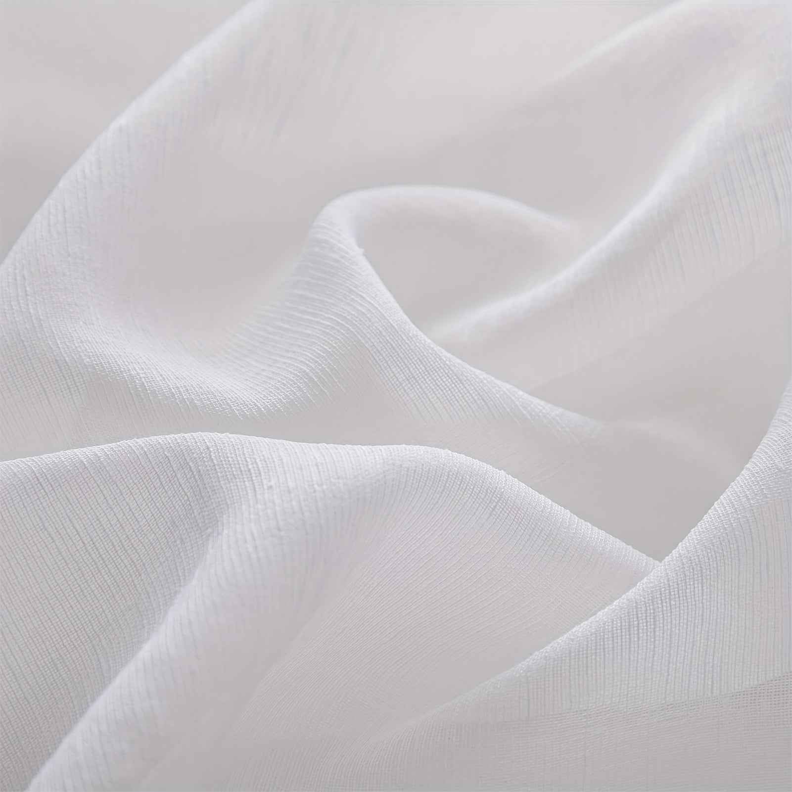 [2pcs Semi-Sheer Light Filtering Curtains] 2pcs Imitation Hemp Semi-Sheer Curtains - Light Filtering, Perfect for Living Room, Bedroom, Kitchen & Bathroom Decor