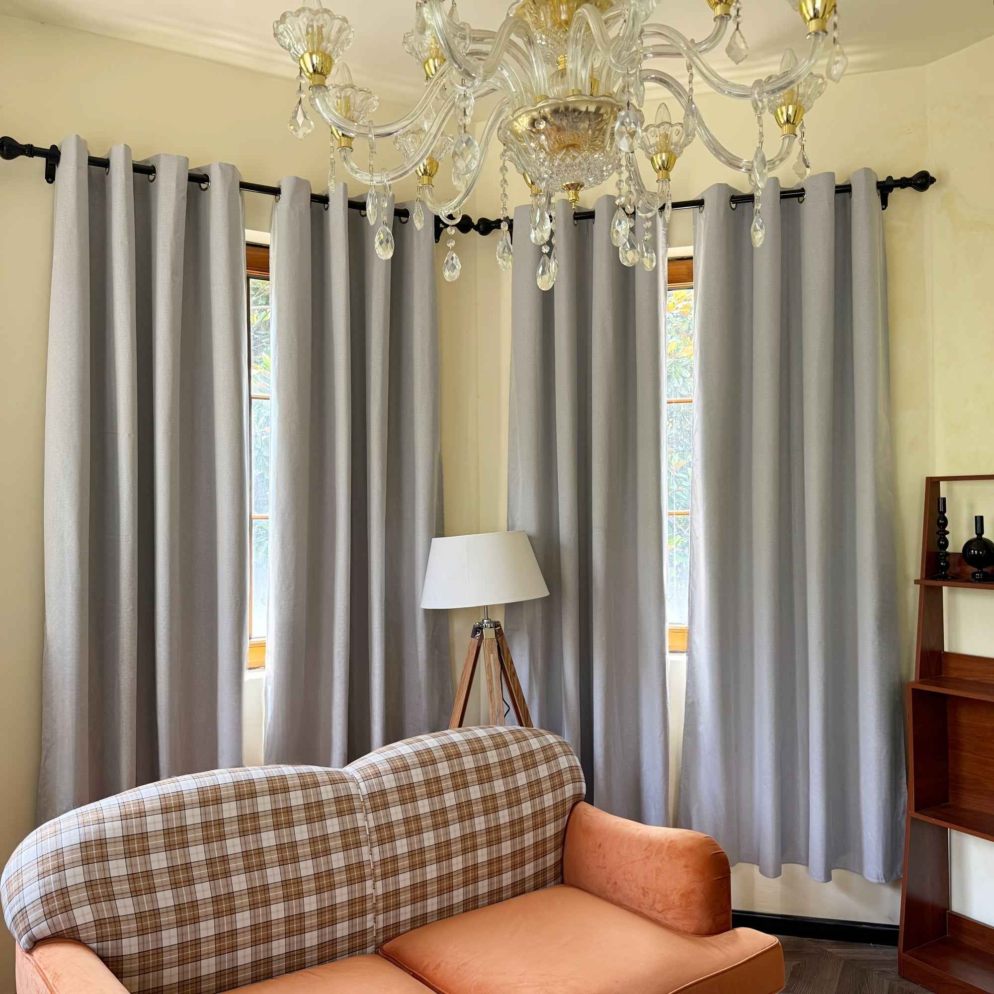 4pcs 100% Blackout Curtain Set with Grommet Top, Sun Protection, Privacy, Insulation, and Noise Reduction – Suitable for Bedrooms, Living Rooms, Dining Areas, and Various Home Decorations