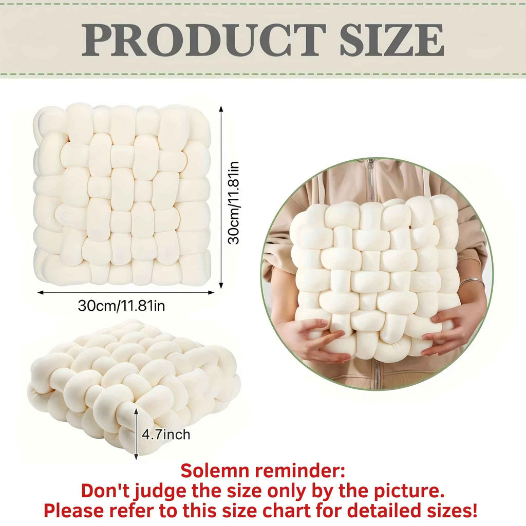 2pcs Knot Throw Pillow Soft Throw Pillow Home Decoration Cushion Square Office Knotted Plush Throw Pillow Cushion For Living Room Bedroom Sofa Couch Living Room Home Decor