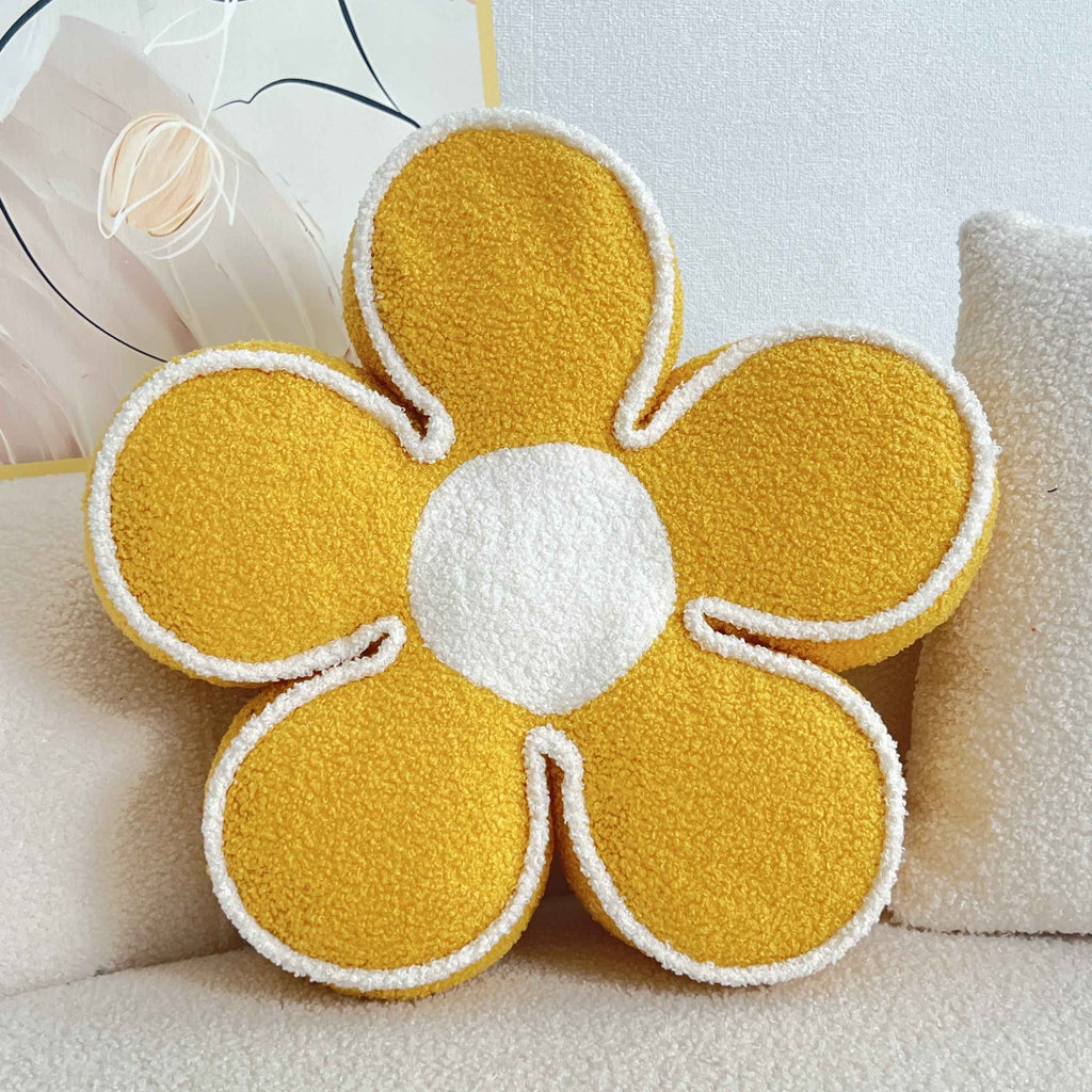 Chic Geometric Flower Throw Pillow - Soft, Washable Polyester Cushion for Bed & Sofa Decor