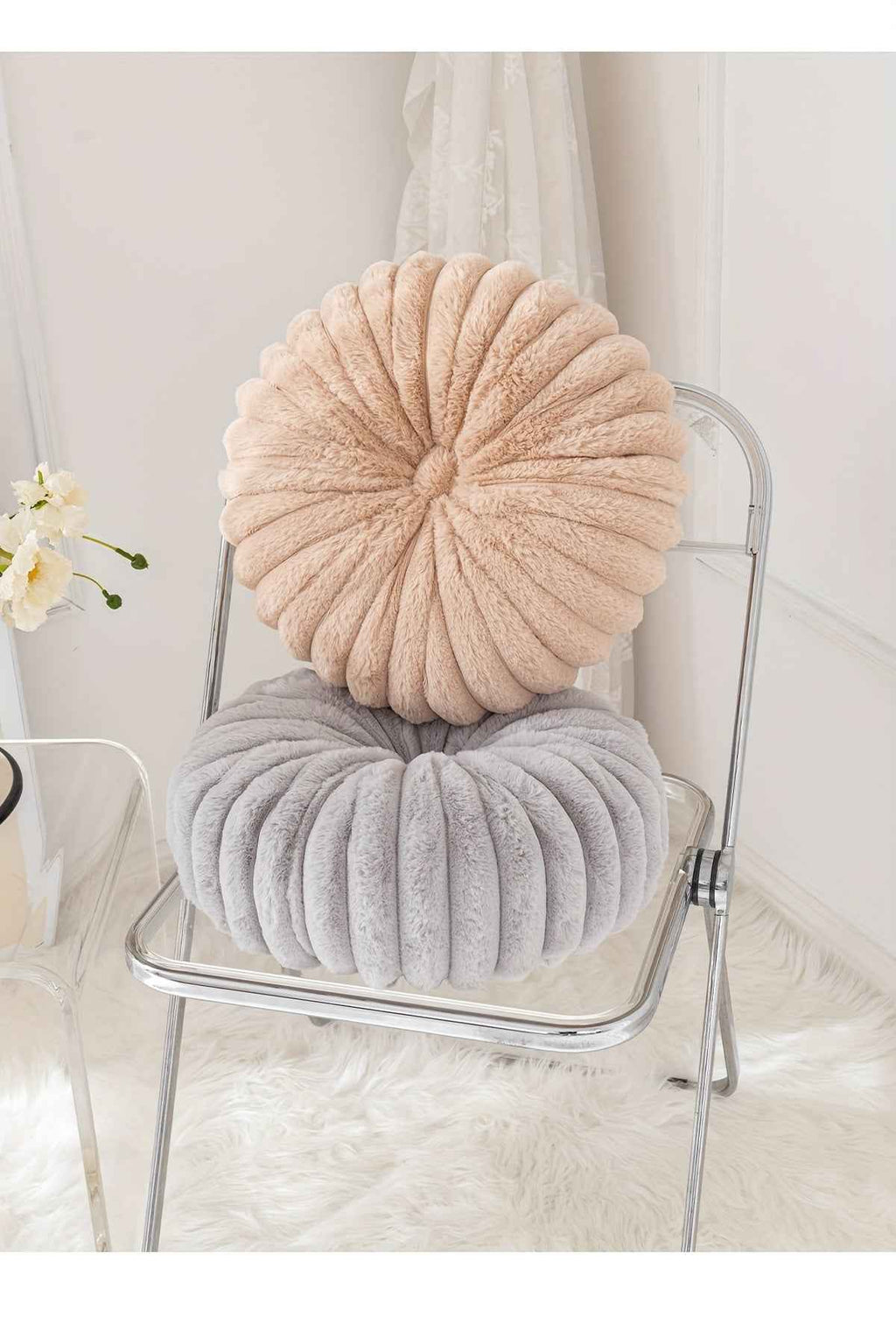 2pcs Plush & Cozy Round Throw Pillows with Filler - Washable, Modern Home Decor for Living Room, Sofa, Bedroom - Soft Polyester Cover