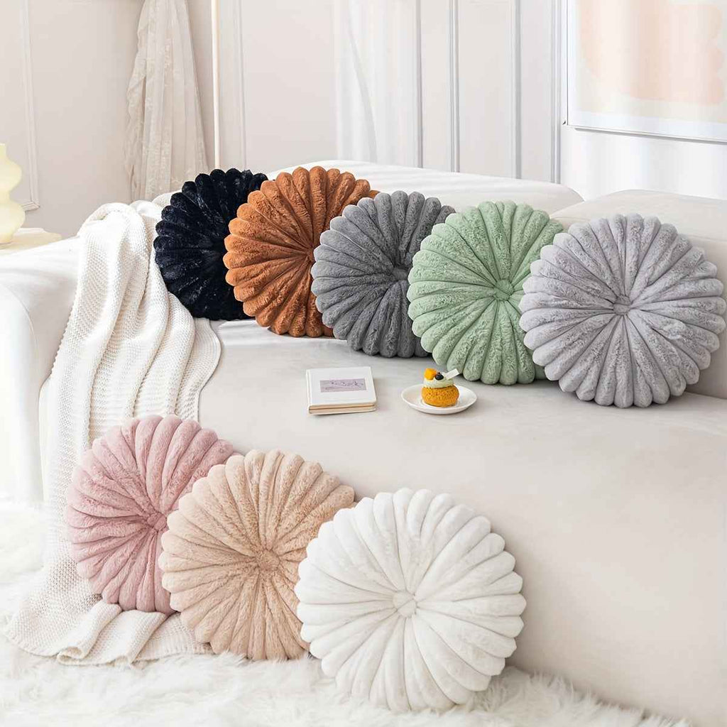 2pcs Plush & Cozy Round Throw Pillows with Filler - Washable, Modern Home Decor for Living Room, Sofa, Bedroom - Soft Polyester Cover