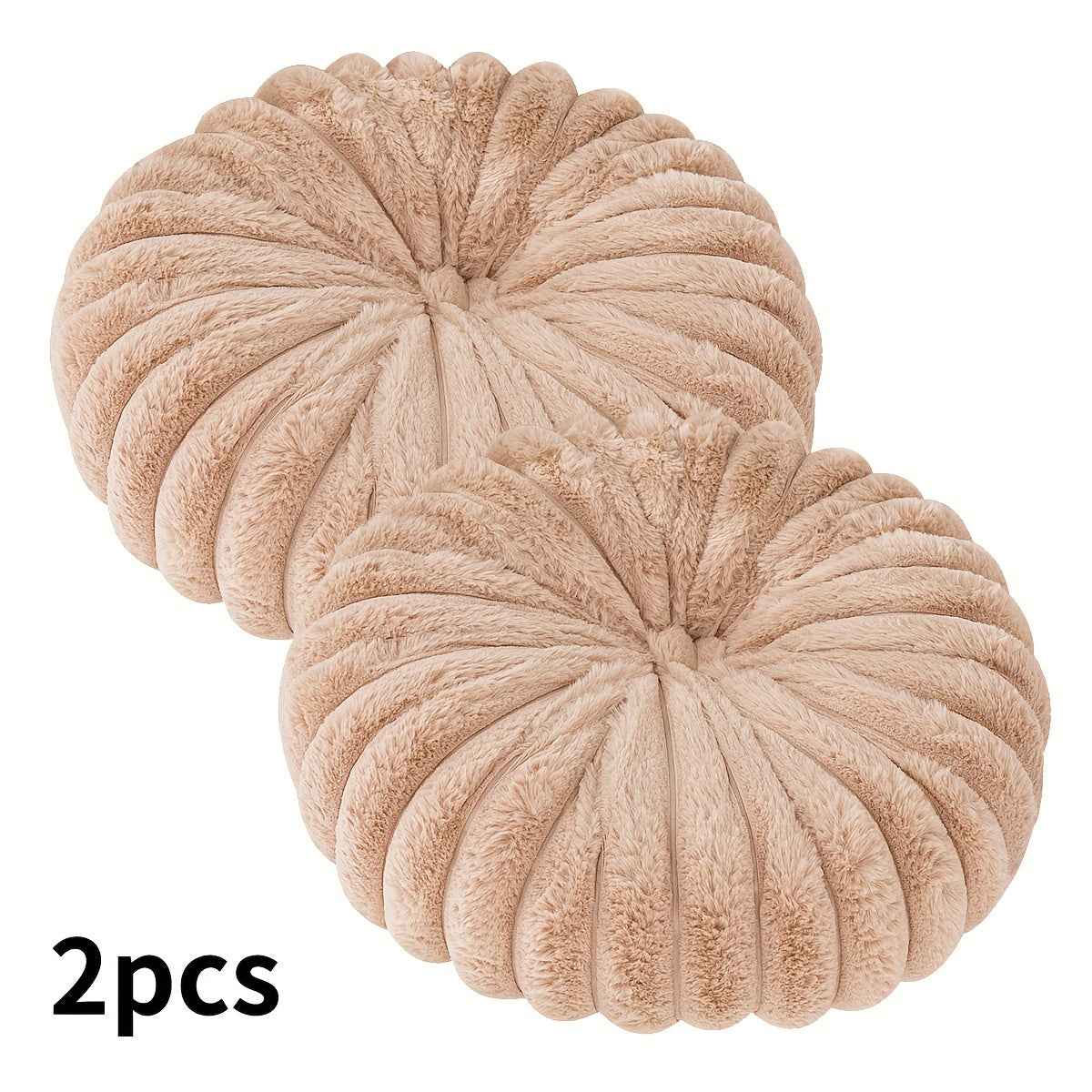 2pcs Plush & Cozy Round Throw Pillows with Filler - Washable, Modern Home Decor for Living Room, Sofa, Bedroom - Soft Polyester Cover