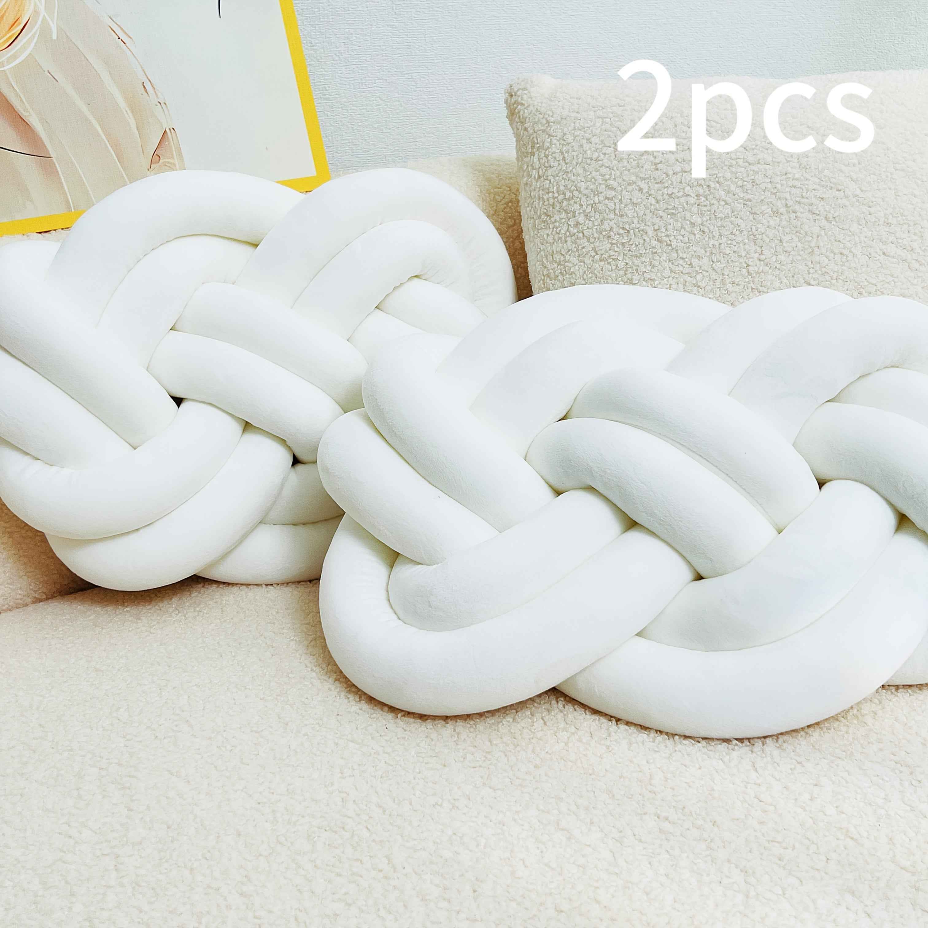 2 Pack YLBKIKR Plush Knot Throw Pillows - 40.01 cm Soft Short-Hair Floor Cushion & Bed Sofa Bed Decor, Modern Minimalist Knotted Ring Ball Design with Hand-Stitched Closure, All-Season Neutral Decorative Accent (Easy Hand Was