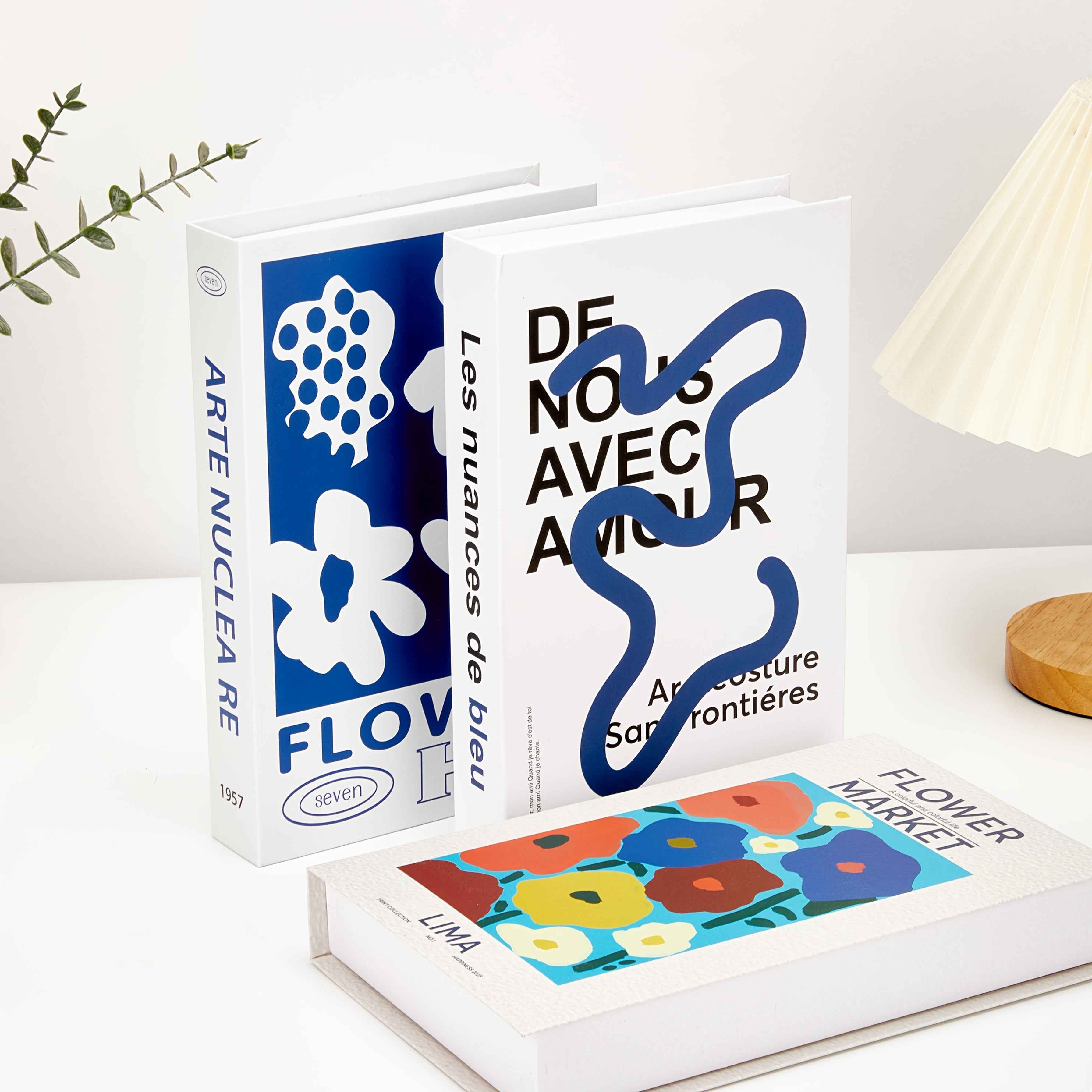 3pcs Bookshelf Decor Set, Office Decorative Fake Books, Stackable Paperback Faux Books, Photo Background Wall Props