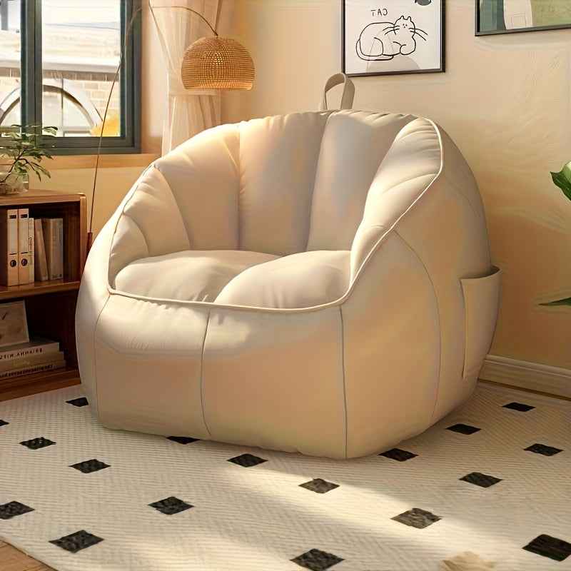 2025 Oversized Bean Bag Chair with Filler - Plush Cushioned Floor Seating, No Assembly Required, Black & White Modern Design for Home, Office, or Living Room - Ideal for, Movie Nights & Relaxation, Office Furniture, Contempor