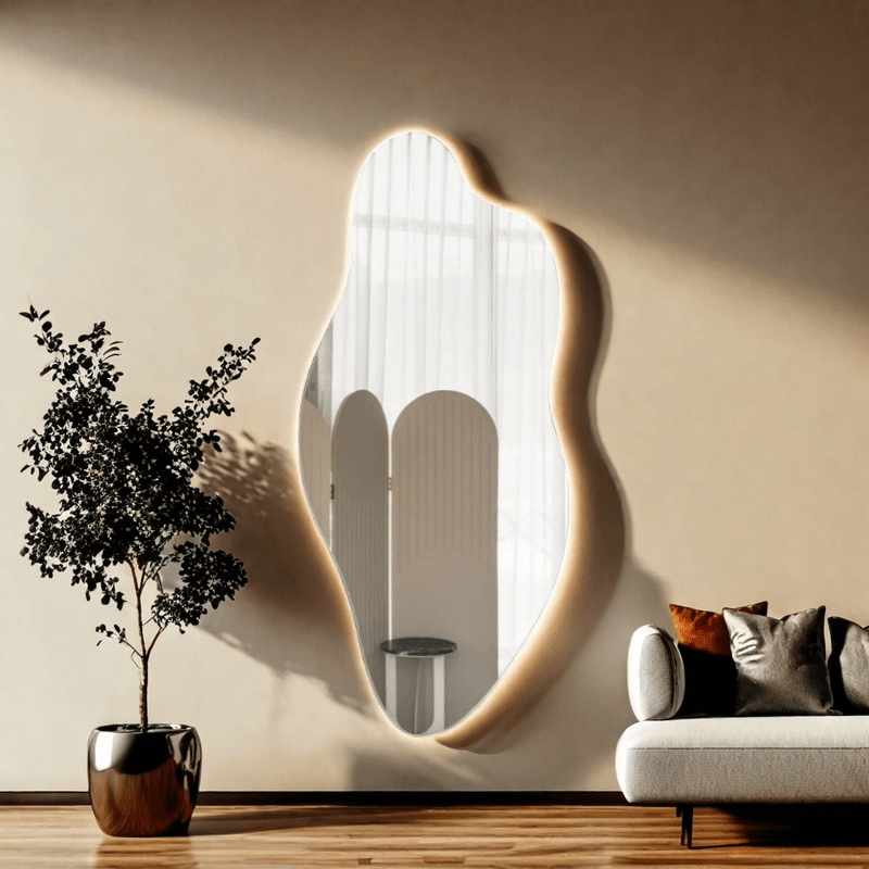 1pc Artistic Irregular Acrylic Mirror, Easy-to-Install No Drill Required Space-Saving Wall-Mounted Design for Bathroom, Entryway, Closet, Study Room, Bedroom Wardrobe Interior Door