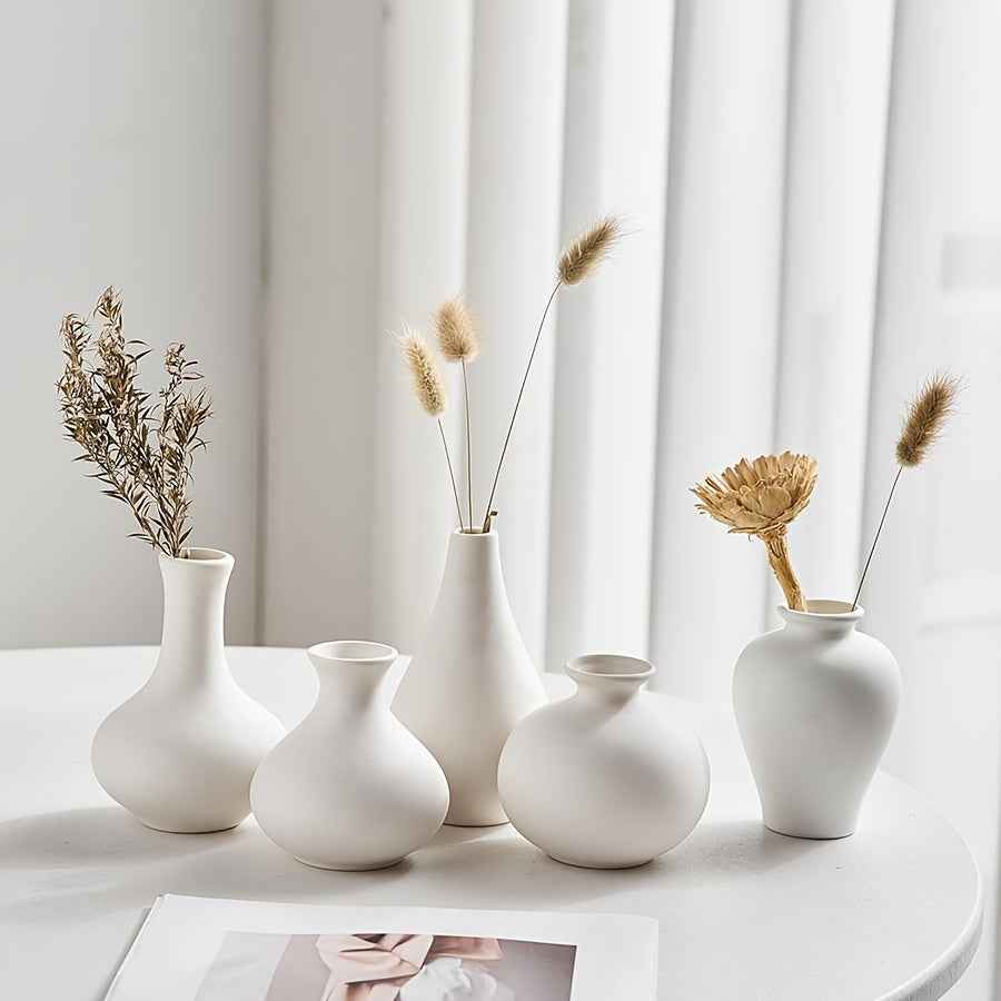 Ceramic Bohemian Vase Set, Modern Minimalist Home Flower Arrangement Bottles, Artistic Base-Shaped Decor for Office, Bedroom, Living Room Tabletop, Ideal for Friends, Birthday, Wedding, Housewarming, Christmas Gift