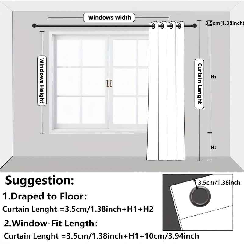 2pcs Boho Farmhouse Semi-Sheer Curtains - 20% Linen & 80% Polyester Blend, Light Filtering, Grommet Top, Machine Washable, Rustic Pastoral Style for Living Room & Bedroom, Bedroom Curtains | Rustic Curtains | Grommet Top Curt
