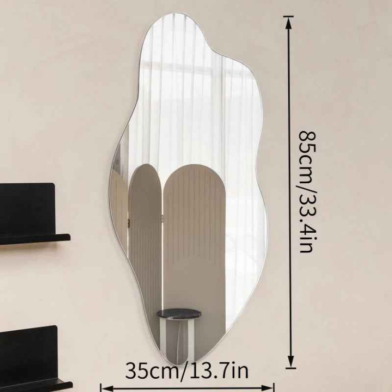 1pc Artistic Irregular Acrylic Mirror, Easy-to-Install No Drill Required Space-Saving Wall-Mounted Design for Bathroom, Entryway, Closet, Study Room, Bedroom Wardrobe Interior Door