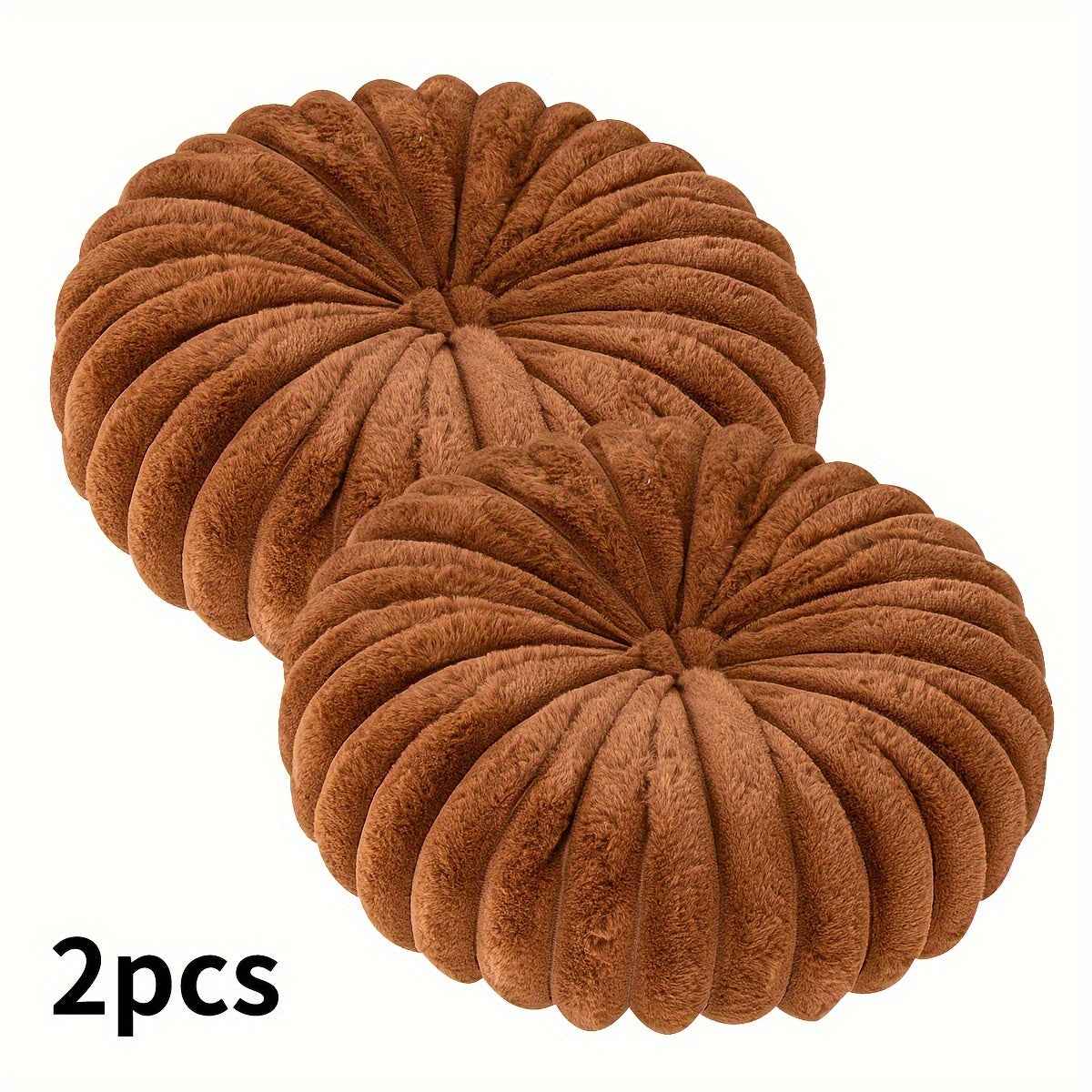 2pcs Plush & Cozy Round Throw Pillows with Filler - Washable, Modern Home Decor for Living Room, Sofa, Bedroom - Soft Polyester Cover