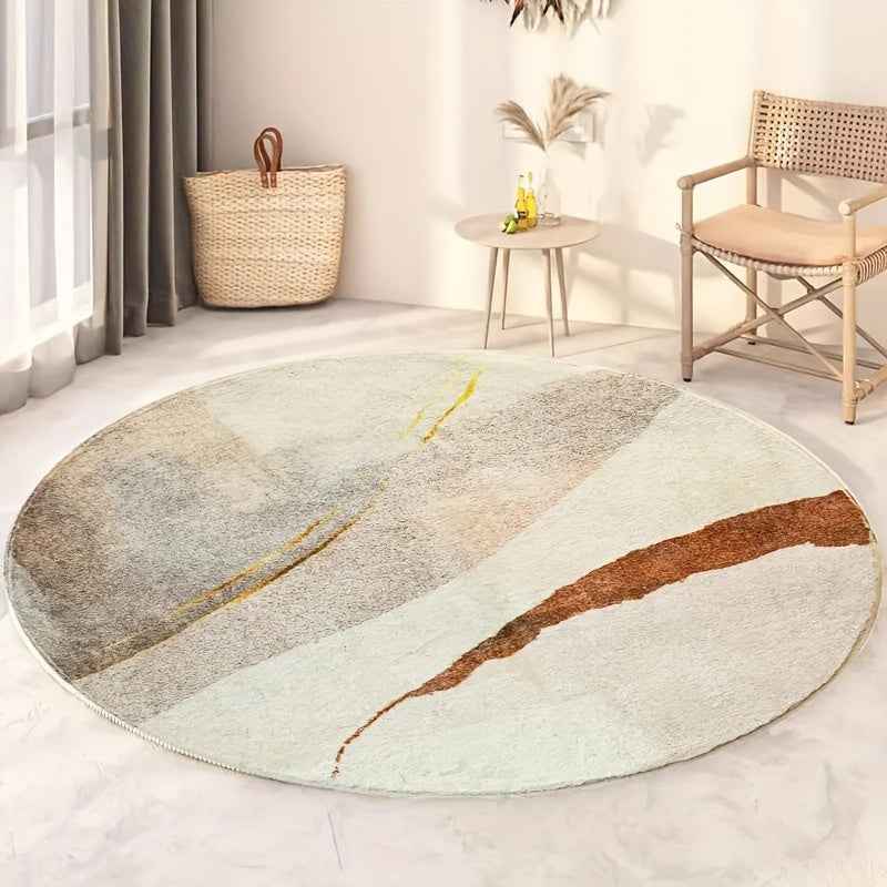 Modern Minimalist Line Art Area Mat, Machine Washable Faux Imitation Cashmere Mat, Non-Slip Polyester Textile Mat for Living Room, Bedroom, Dining - Indoor Use, Bedroom Floor Mat | Contemporary Style | Nonslip Backing, Rugs f