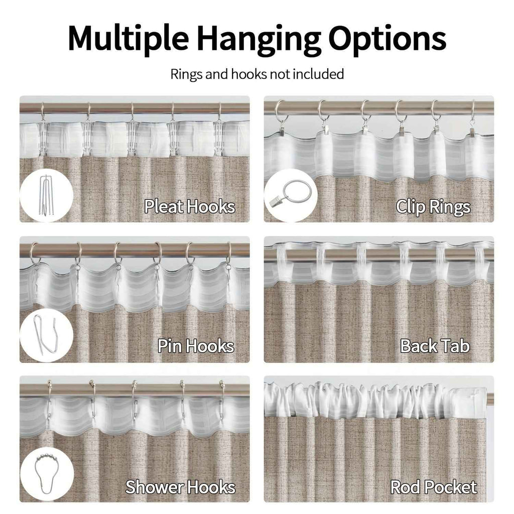 2pcs Japanese-style imitation linen curtains, simple European style curtains, American pastoral curtains for bedroom and living room, light-blocking curtains for tea room, study and kitchen, short linen curtains, multi-functi