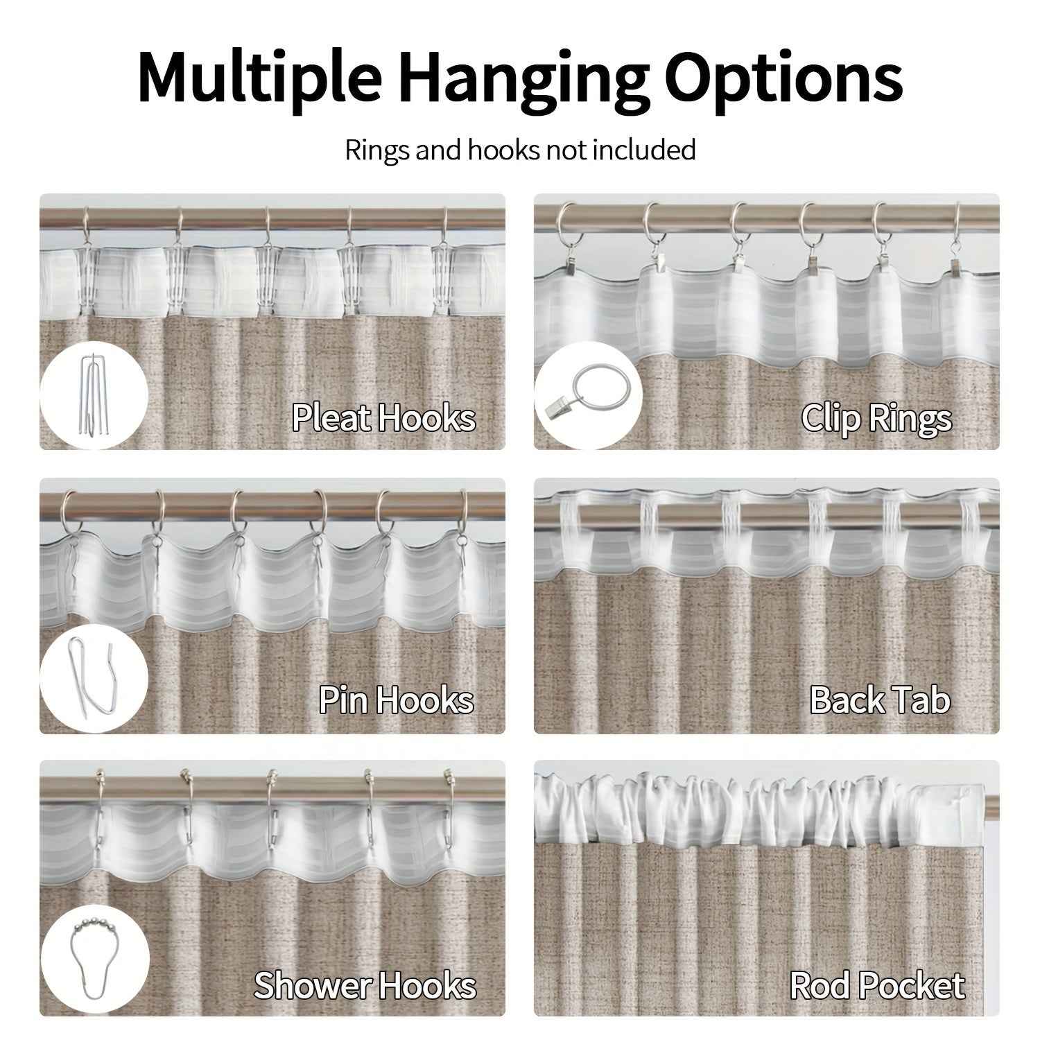 2pcs Japanese-style imitation linen curtains, simple European style curtains, American pastoral curtains for bedroom and living room, light-blocking curtains for tea room, study and kitchen, short linen curtains, multi-functi