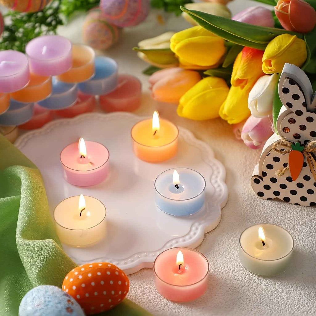 12-Pack Soy Wax Tea Light Candles, Lavender & Rose Scented, Glitter Embellished, Round Single-Wick, Resin Container, for Indoor Use - Perfect for Christmas, Thanksgiving, Valentine's, Birthdays & More