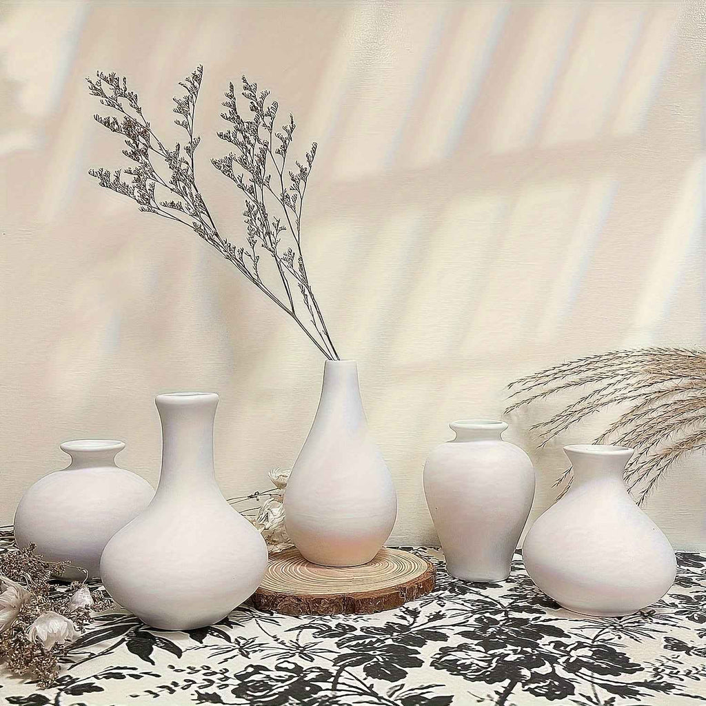Ceramic Bohemian Vase Set, Modern Minimalist Home Flower Arrangement Bottles, Artistic Base-Shaped Decor for Office, Bedroom, Living Room Tabletop, Ideal for Friends, Birthday, Wedding, Housewarming, Christmas Gift