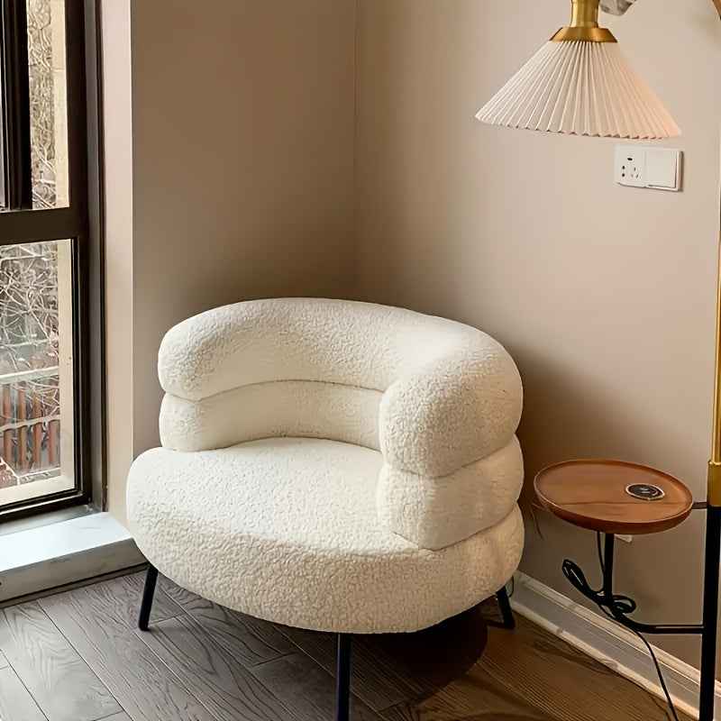 A Practical Leisure Chair Available in 4 Colors, 1pc Sofa Seat, Soft Bedside Makeup Stool for Modern Minimalist Living Room or Balcony