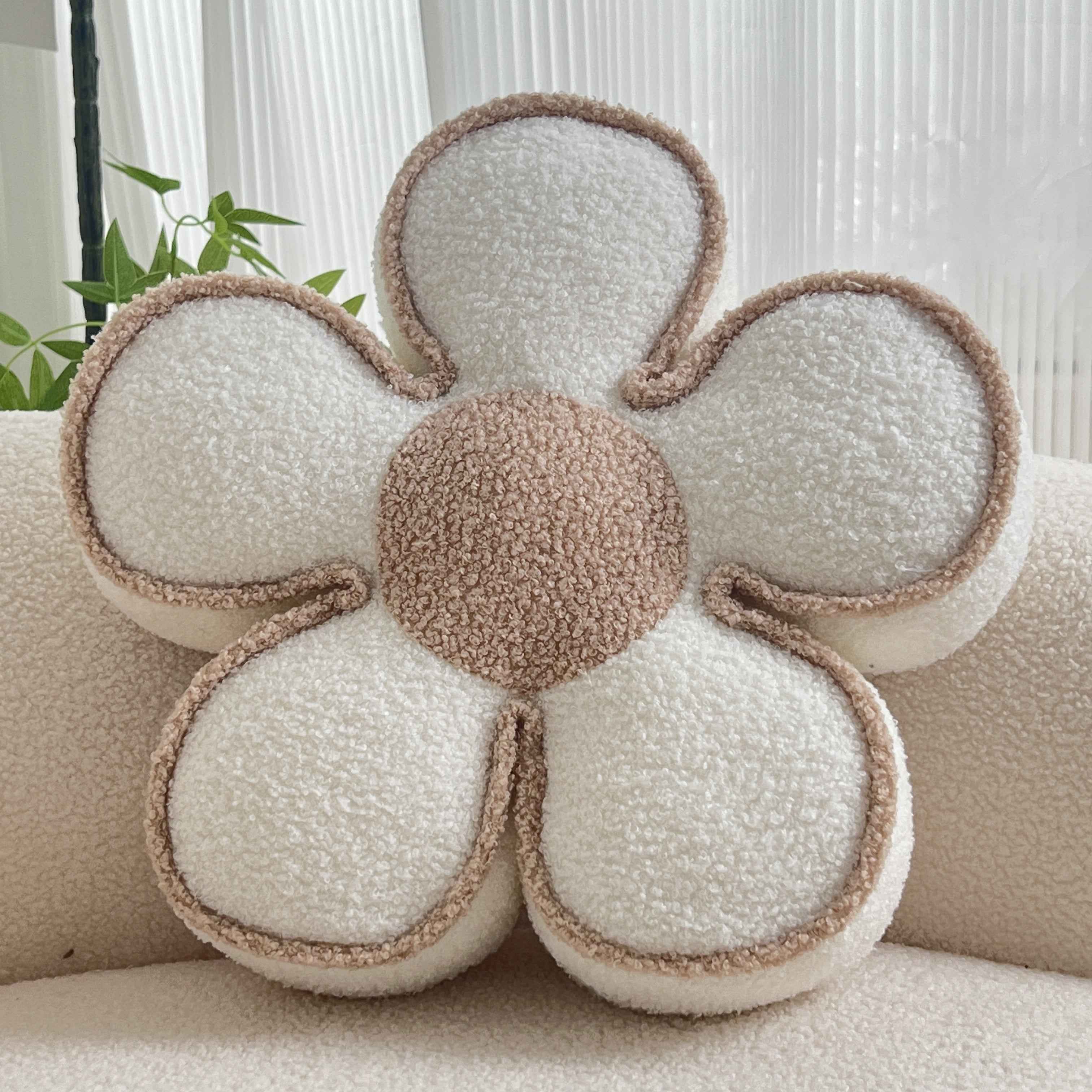 Chic Geometric Flower Throw Pillow - Soft, Washable Polyester Cushion for Bed & Sofa Decor