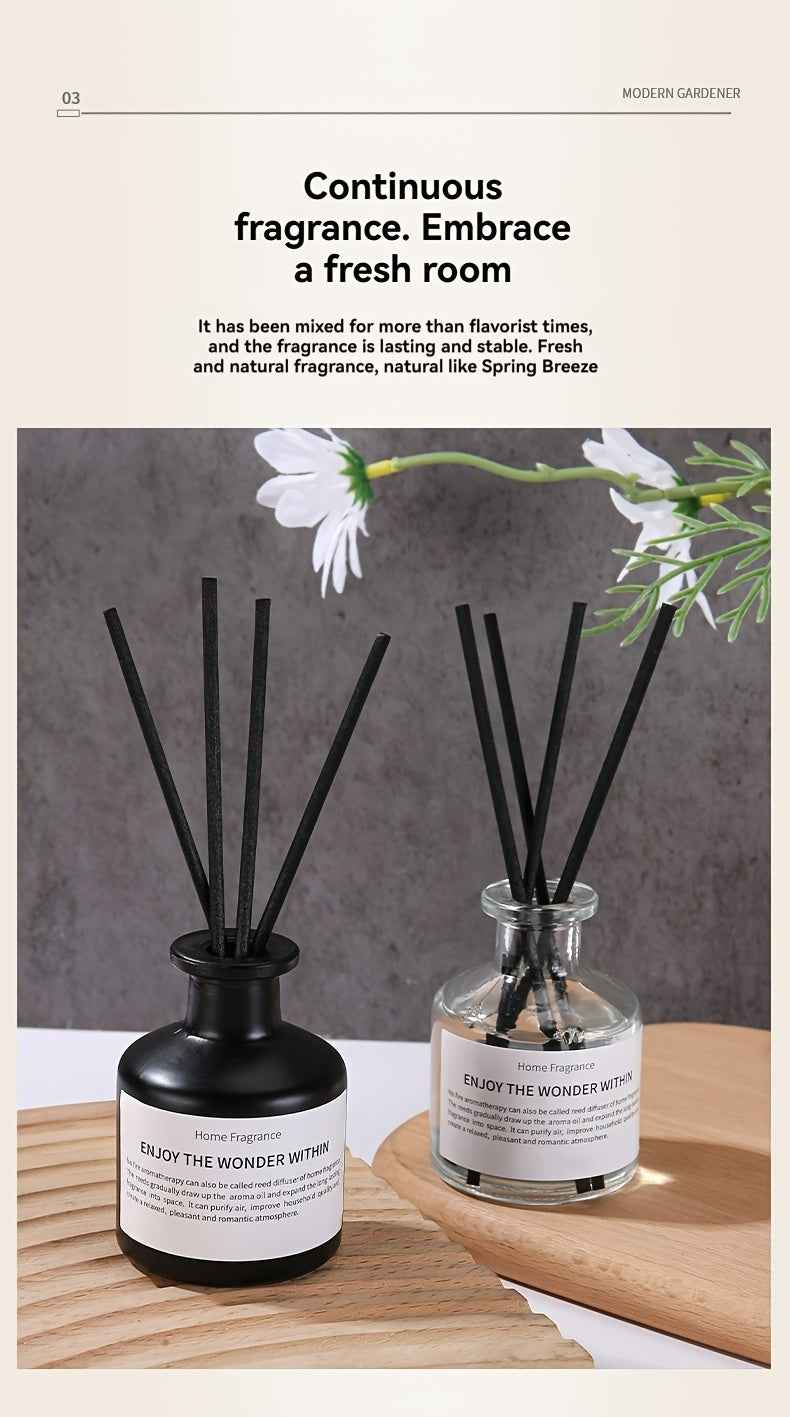 Fireless Indoor Rattan Bottle Companion Gift Essential Oil Fragrance Hotel Bathroom Air Freshener Black and White Round Bottle 50ml