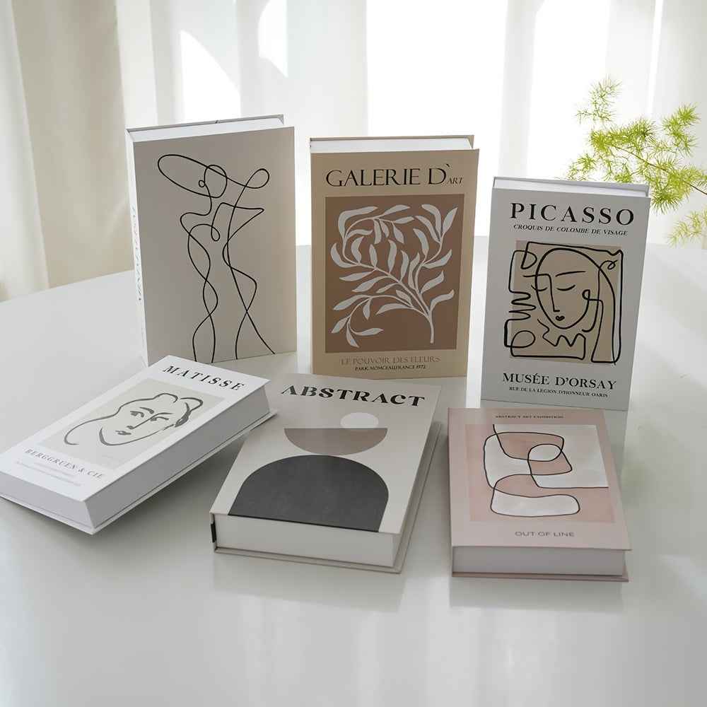 6-Pack Glam Style Faux Books Decor, Minimalist Paper Book Props for Coffee Table, Bedroom, Living Room, Office - Perfect for Christmas, Halloween, Easter, Hanukkah, Thanksgiving Decorations