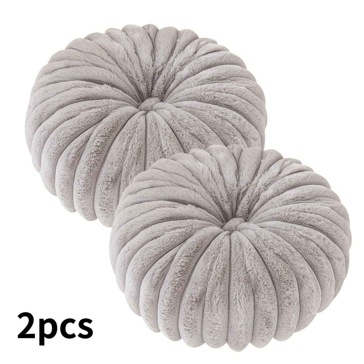 2pcs Plush & Cozy Round Throw Pillows with Filler - Washable, Modern Home Decor for Living Room, Sofa, Bedroom - Soft Polyester Cover