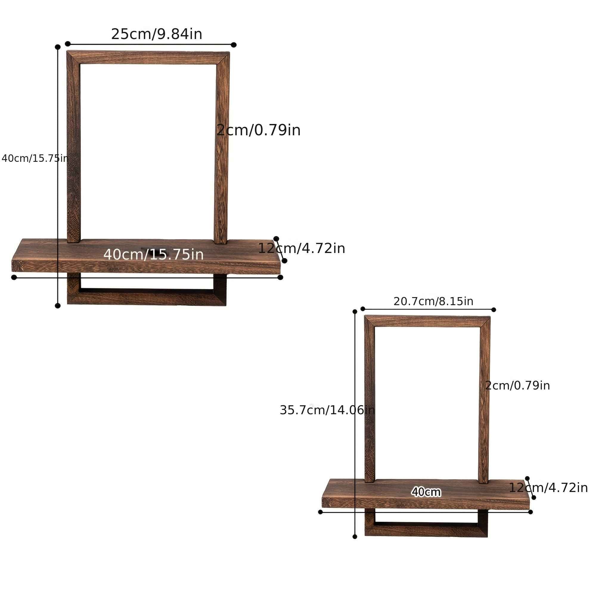 Set of 2 Rustic Pine Wood Floating Shelves - Natural Wood Grain Farmhouse Wall-Mounted Storage with Black Screws & Adhesive Strips Included, Easy Installation for Living Room, Bedroom, Bathroom - Sturdy Modern Rustic Shelving