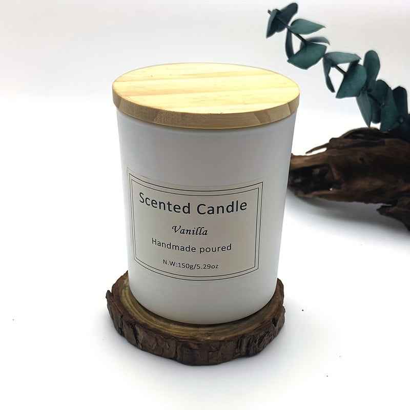 4-bottle Aromatherapy Candle Set | White Wooden Lid Glass Bottle Soy Wax Home Aromatherapy Candle Gift Box, 5.29oz, 35 Hours Burning, Wedding, Birthday, Halloween, Thanksgiving, Christmas Gift, Gardenia/Lavender/Lemon/Vanilla